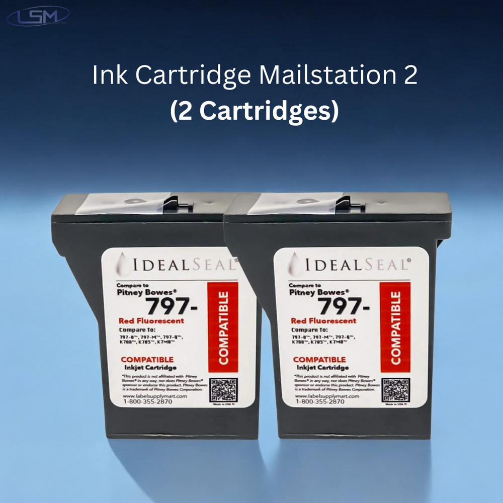 Twin Pack Compatible Replacement for PB Ink k7m0 Cartridge for PB Postage Machine: PB Mailstation 2 Ink PB 797 PB k7m0 Ink Cartridge k700 Ink Label Supply Mart