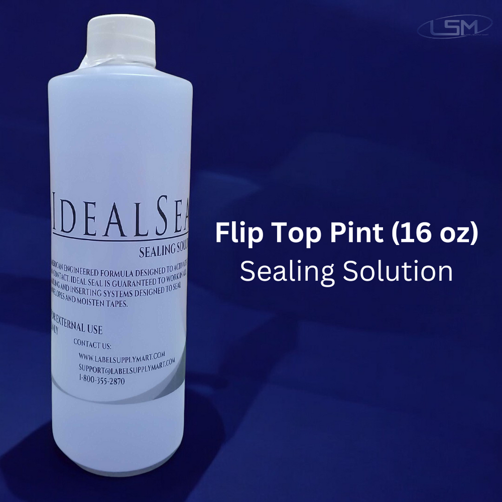 Flip Top Pint (16 oz) Sealing Solution Compare to PB E-Z Seal 601-0 (1-16oz Bottle) Label Supply Mart