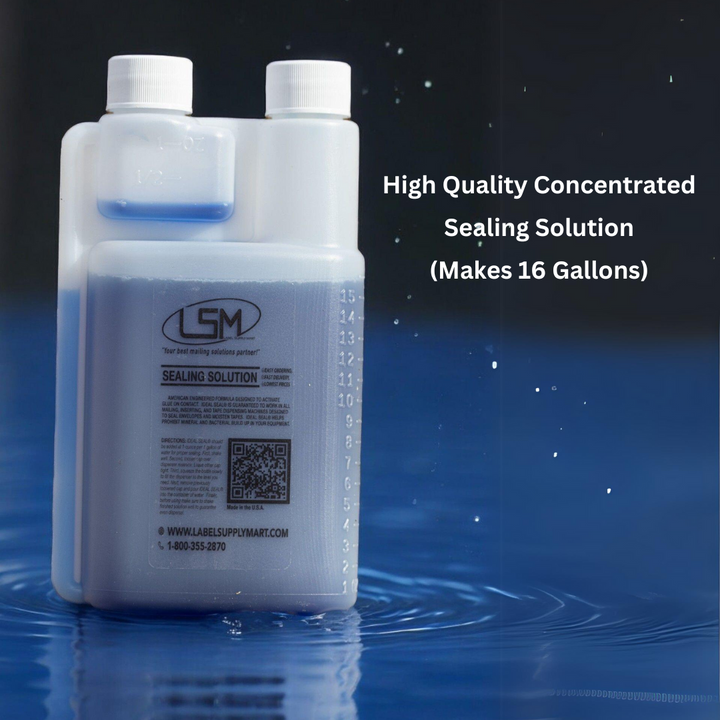 Concentrated Sealing Solution (Makes 16 Gallons) Compare to PB E-Z Seal, PB Sealing Solution, e-z Seal Sealing Solution, Envelope Sealing Solution Label Supply Mart