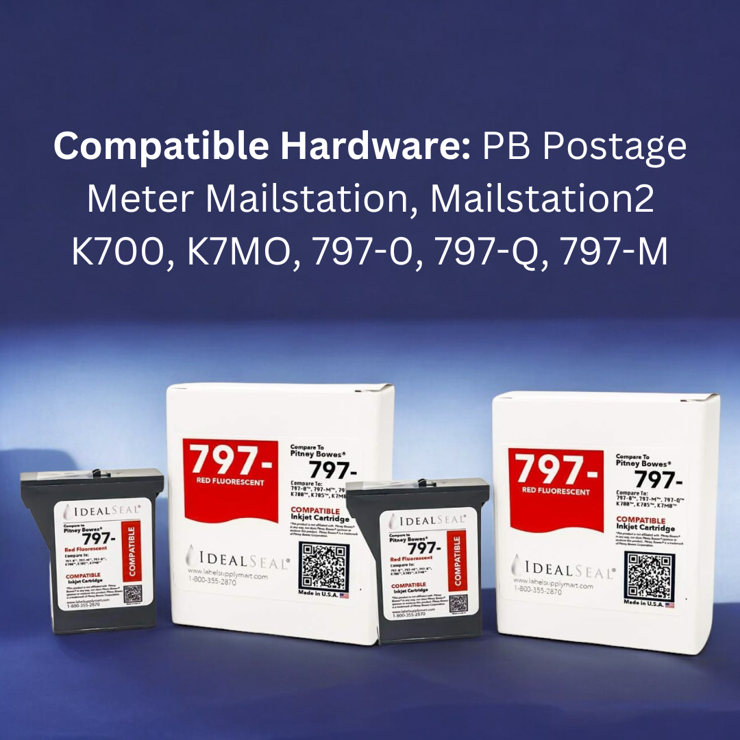 Twin Pack Compatible Replacement for PB Ink k7m0 Cartridge for PB Postage Machine: PB Mailstation 2 Ink PB 797 PB k7m0 Ink Cartridge k700 Ink Label Supply Mart