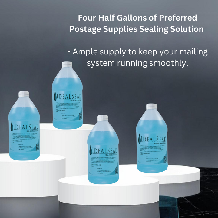 Compatible Replacement for PB E-Z Seal Item #608-0 4 Half Gallons of Sealing Solution DM Series Mailing Systems