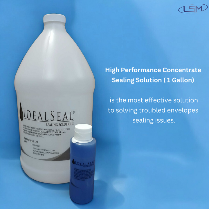 One 4 Oz. Bottle High Performance Sealing Solution Concentrate (Empty Gallon Jug Included) Makes One Gallon of Sealing Solution DM Series Mailing Systems Label Supply Mart