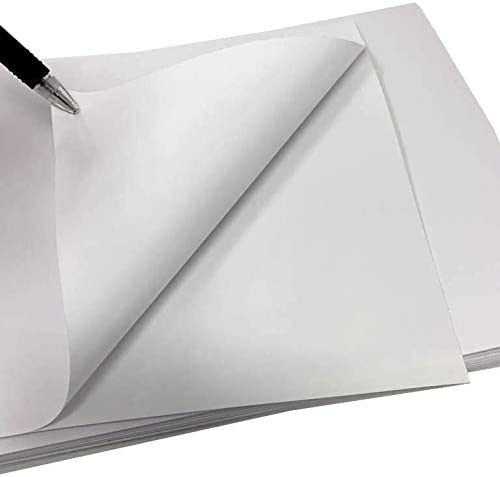 Sticker Paper, 10 Sheets, White Matte, 8.5 x 11 Full Sheet Label, Inkjet or Laser Printer, Cricket, Silhouett, Brothr)) (1000 Sheets)