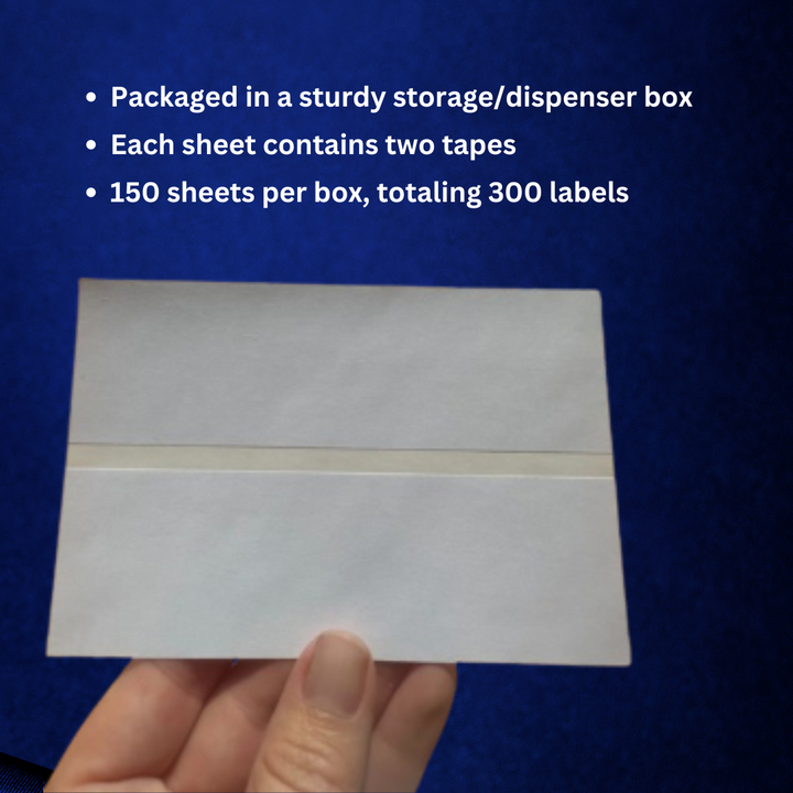 Box of 300 Double Postage Meter Tapes 5 1/4 x 3 1/2 Compares to PB 612-0, 612-7, 612-9 & 620-9 Postage Meter Tape 05204 Two labels Per Sheet (1 Pack)