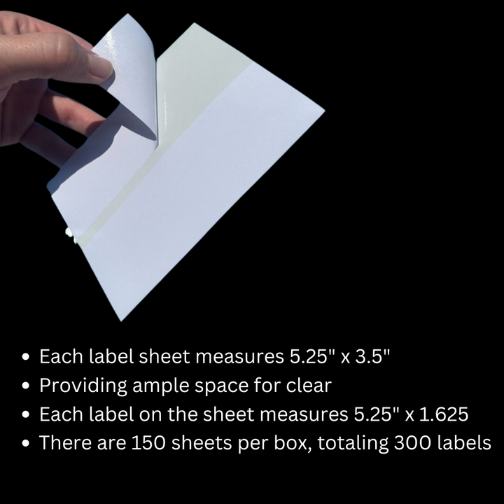 Bright White Box of 300 Double Postage Meter Tapes 5 1/4 x 3 1/2 Compatible Replacement for PB 612-0, 612-7, 612-9 & 620-9 Postage Meter Tape 05204 Two Labels Per Sheet