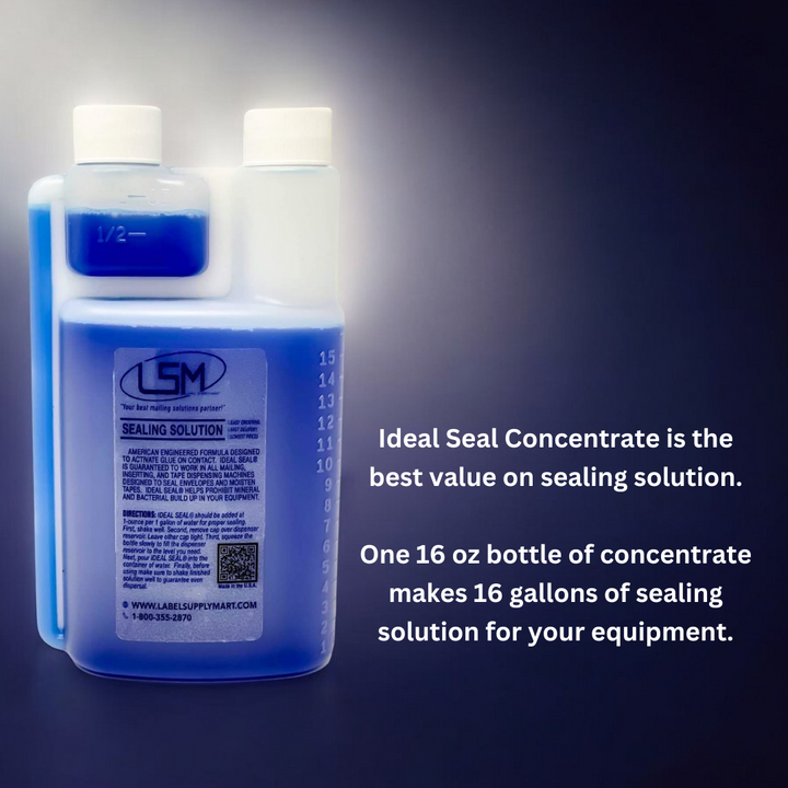 Concentrated Sealing Solution (Makes 16 Gallons) Compare to PB E-Z Seal, PB Sealing Solution, e-z Seal Sealing Solution, Envelope Sealing Solution Label Supply Mart