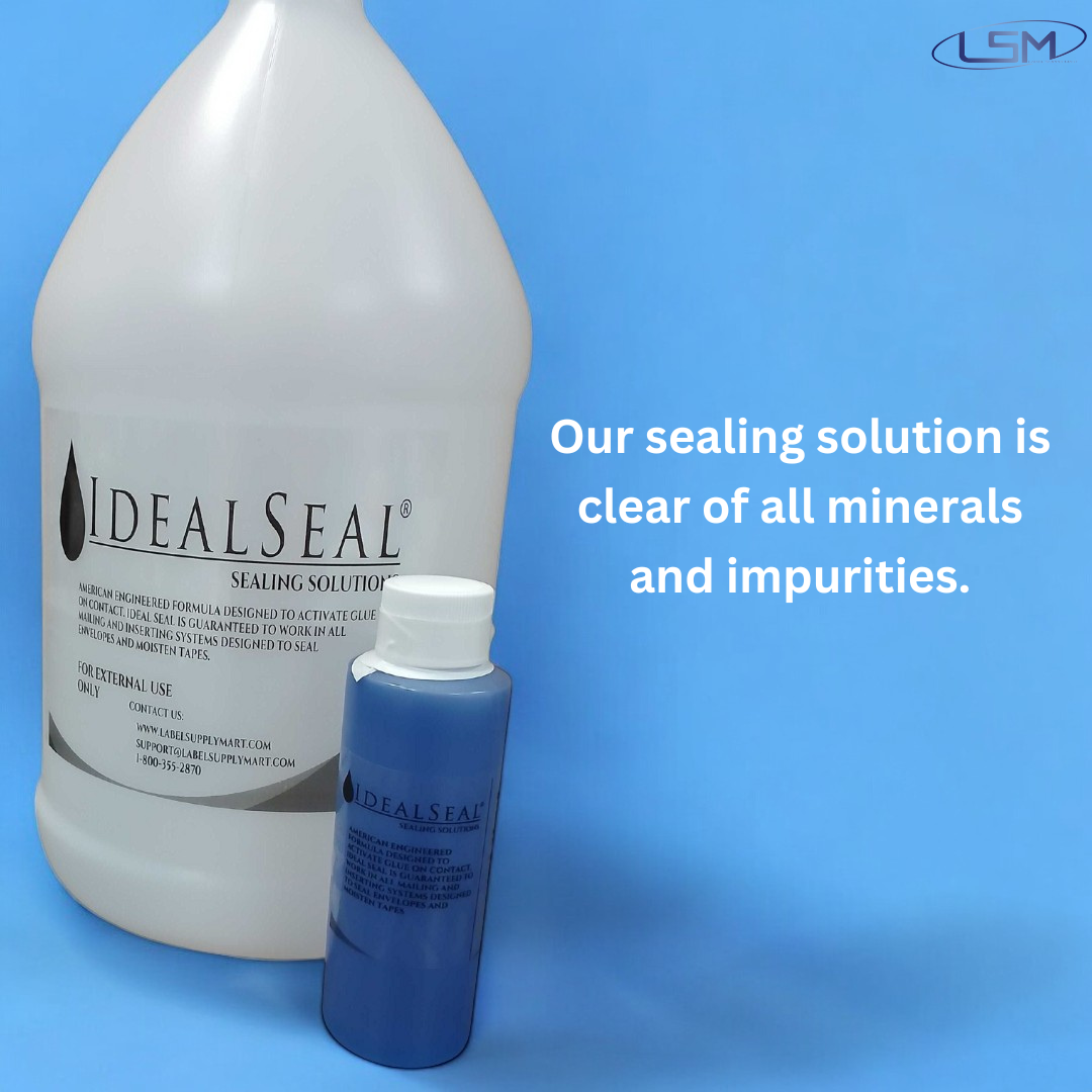 One 4 Oz. Bottle High Performance Sealing Solution Concentrate (Empty Gallon Jug Included) Makes One Gallon of Sealing Solution DM Series Mailing Systems Label Supply Mart