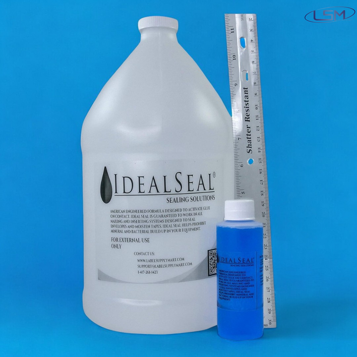 One 4 Oz. Bottle High Performance Sealing Solution Concentrate (Empty Gallon Jug Included) Makes One Gallon of Sealing Solution DM Series Mailing Systems Label Supply Mart