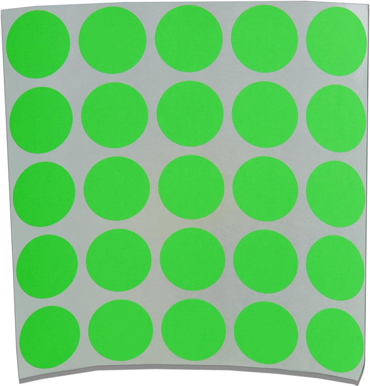 Circle Stickers Color Coding Labels Super Bright Green Fluorescent Neon Round Circle Dots for Organizing Inventory 1 Inch 500 Total Adhesive Stickers