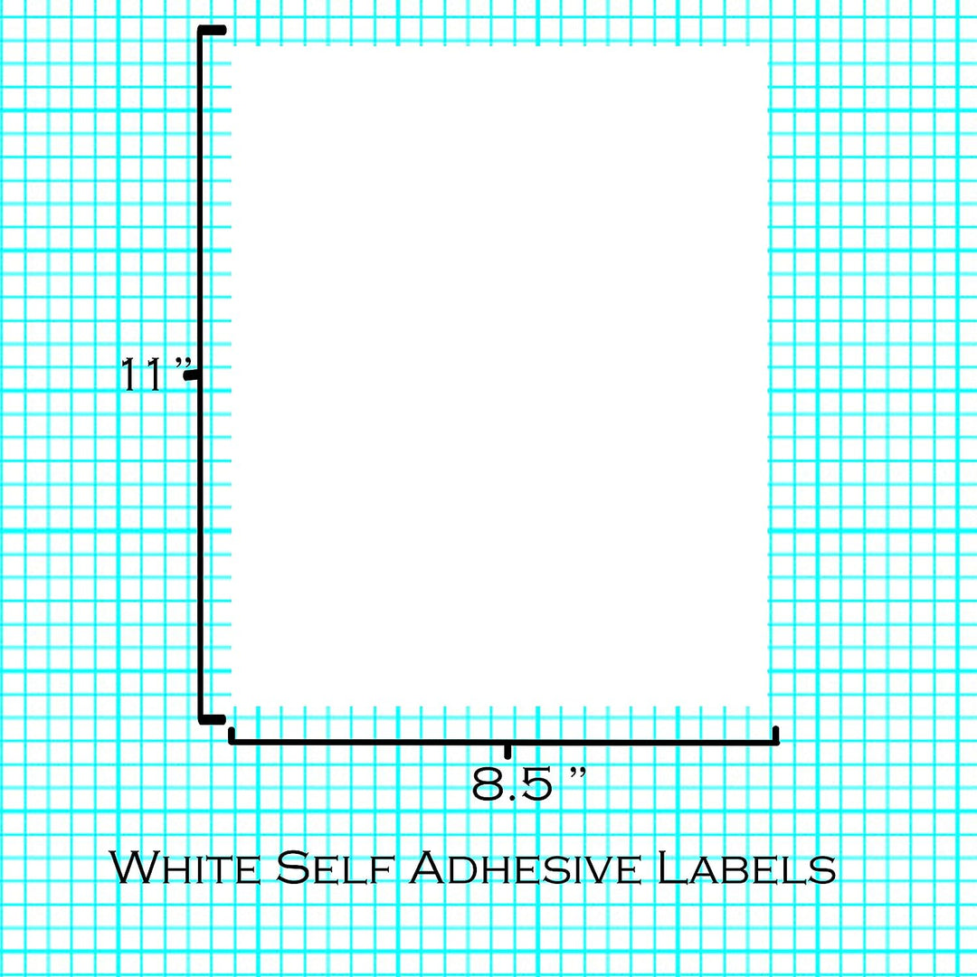 Sticker Paper, Sheets, White Matte, 8.5 x 11 Full Sheet Label, Inkjet or Laser Printer (1000 Sheets)