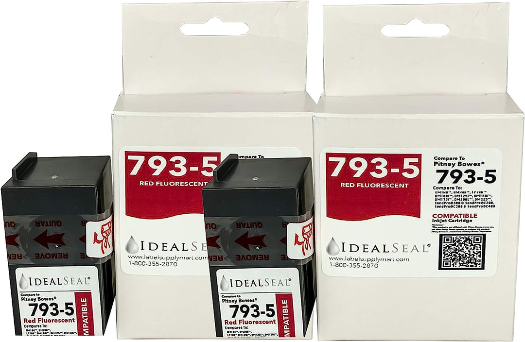 (2) PB Compatible 793-5 Red Ink Cartridge for P700, DM100i, DM125i, DM150i, DM175i, DM200L, DM225 Postage Meters