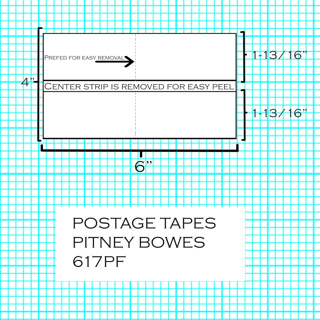 Preferred Postage Supplies 6x4 Postage Meter Tape With Perf Compare to PB 612-0, 612-7, 612-9, 620-9 Neopost 7449704, PC2N Hasler 9004080 150 Count personal post office e700