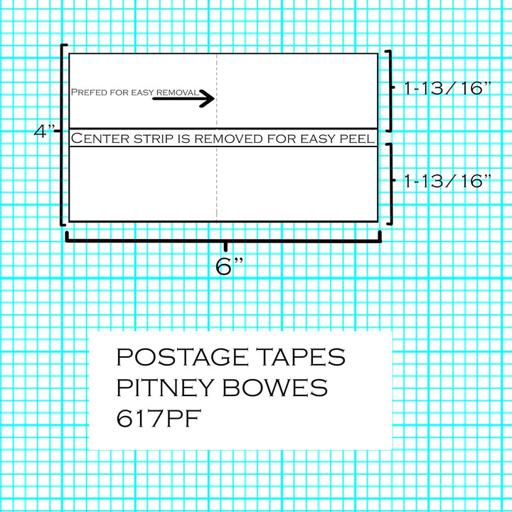 Preferred Postage Supplies 6x4 Postage Meter Tape With Perf Compare to PB 612-0, 612-7, 612-9, 620-9 Neopost 7449704, PC2N Hasler 9004080 150 Count personal post office e700