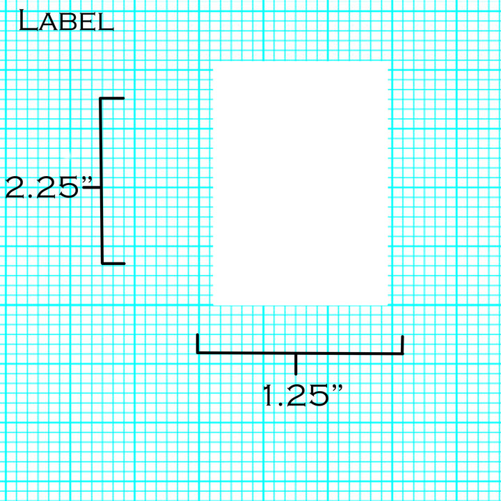 2.25" x 1.25" (1135 Labels/Roll)