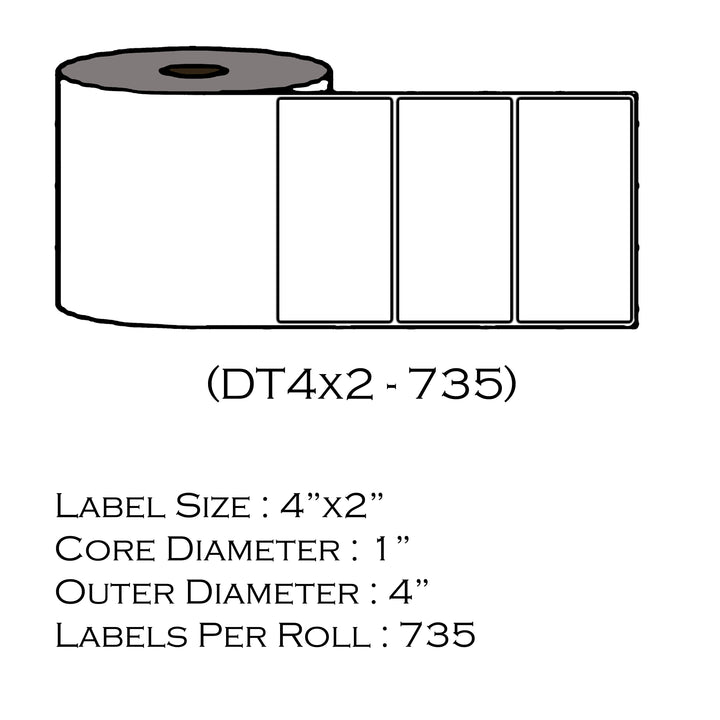 4" x 2" (735 Labels/Roll)