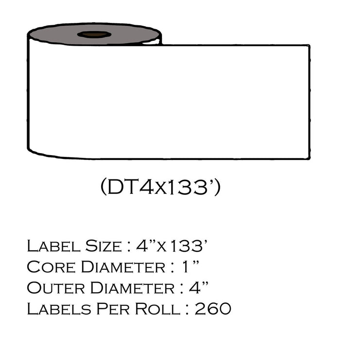 4" x 133' (260 Labels/Roll)